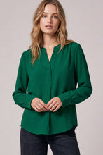 Load image into Gallery viewer, Green Split Neck Blouse
