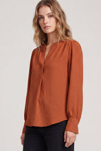 Load image into Gallery viewer, Rust Split Neck Blouse
