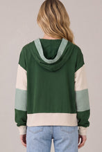 Load image into Gallery viewer, Sea Green Stripe Panel Hoodie
