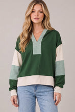 Load image into Gallery viewer, Sea Green Stripe Panel Hoodie
