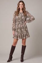 Load image into Gallery viewer, Olive Paisley Smocked Dress
