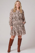 Load image into Gallery viewer, Olive Paisley Smocked Dress - Plus
