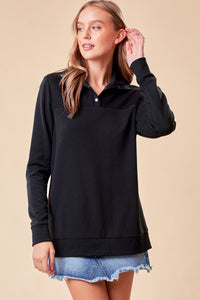 Black Quilted Pullover