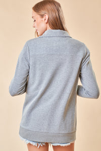 Grey Quilted Pullover