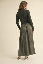 Load image into Gallery viewer, Olive Combo Sweater Dress Maxi
