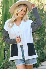 Load image into Gallery viewer, Black + Grey Blocked Cardi
