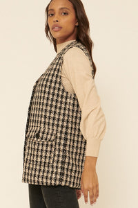 Black + Sand Tweed Vest