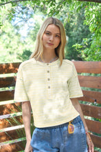 Load image into Gallery viewer, Yellow Striped Henley
