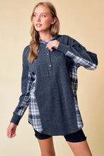 Load image into Gallery viewer, Charcoal  Plaid Planel Hoodie
