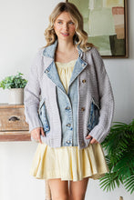 Load image into Gallery viewer, Grey Layered Denim Cardi
