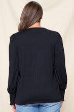 Load image into Gallery viewer, Black Puff Sleeve Top - Plus
