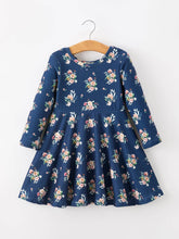 Load image into Gallery viewer, Navy Floral Dress - Kids
