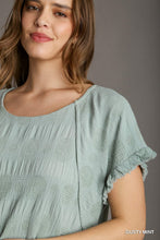 Load image into Gallery viewer, Umgee Dusty Mint Dotted Top

