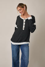 Load image into Gallery viewer, Gilli B+W Stripe Contrast Top

