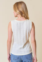 Load image into Gallery viewer, Ivory Zip Textured Tank
