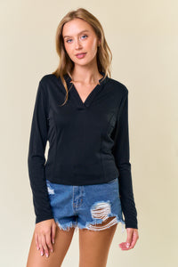 Black Fitted Modal Top