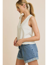 Load image into Gallery viewer, Cream Textured Tie Tank

