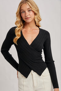 Black Wrap Sweater