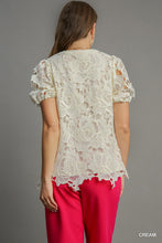 Load image into Gallery viewer, Umgee Cream Lace Split Neck Top
