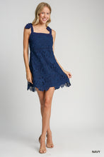 Load image into Gallery viewer, Umgee Navy Lace Overlay Dress
