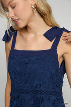 Load image into Gallery viewer, Umgee Navy Lace Overlay Dress
