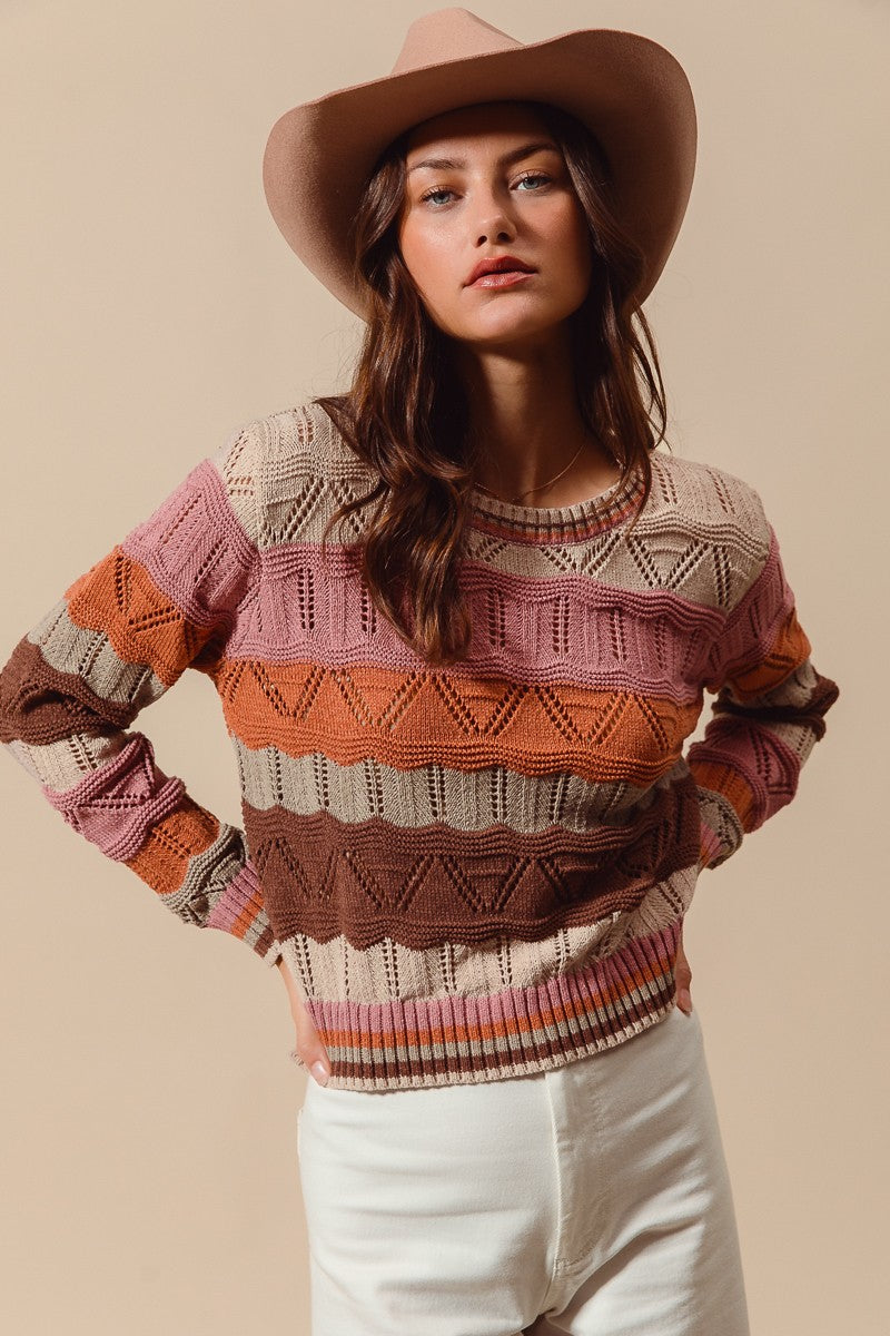 Oatmeal Multi Textured Sweater