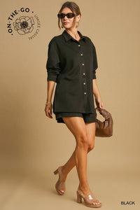 Black Luxe Knit L/S Romper