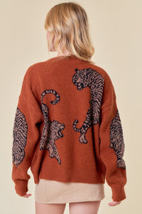 Rust Cheetah Cardigan - Plus