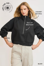 Load image into Gallery viewer, Black Luxeknit Zip Pullover
