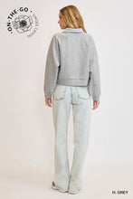 Load image into Gallery viewer, Grey Luxeknit Zip Pullover
