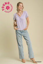 Load image into Gallery viewer, Umgee Lavender Henley Top
