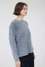 Load image into Gallery viewer, Denim Washed Ribbed Pocket Pullover
