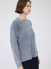 Load image into Gallery viewer, Blue Ribbed Washed Pocket Top
