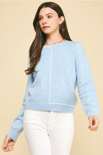 Load image into Gallery viewer, Sky Blue Stitch Detail Sweater
