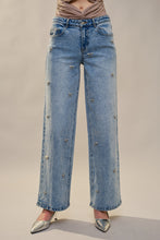 Load image into Gallery viewer, Bow Embellished Straight Denim
