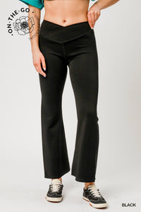 Black Crossover Flare Leggings