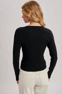 Black Wrap Sweater