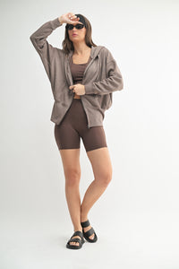 Heathered Cocoa Tapered Hoodie