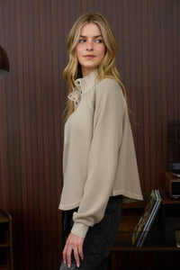 Mocha Snap Henley Pullover