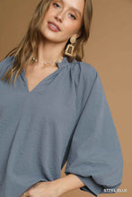 Load image into Gallery viewer, Steel Blue Scalloped Top
