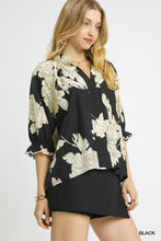 Load image into Gallery viewer, Umgee Black Peony Floral Top
