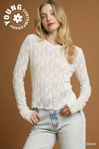 Cream Lace Layering Top