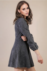 Charcoal Washed Mini Dress
