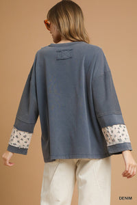 Denim Patchwork Pullover