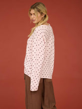 Load image into Gallery viewer, Oatmeal Polka Dot Cardigan

