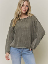 Load image into Gallery viewer, Olive Textured Cotton Sweater
