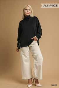 Black Luxe Turtleneck -Plus