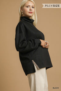 Black Luxe Turtleneck -Plus