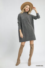 Load image into Gallery viewer, Charcoal Turtleneck Sweater Dress
