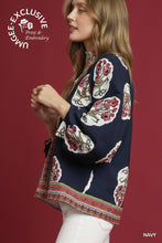Load image into Gallery viewer, Navy Boho Floral Top
